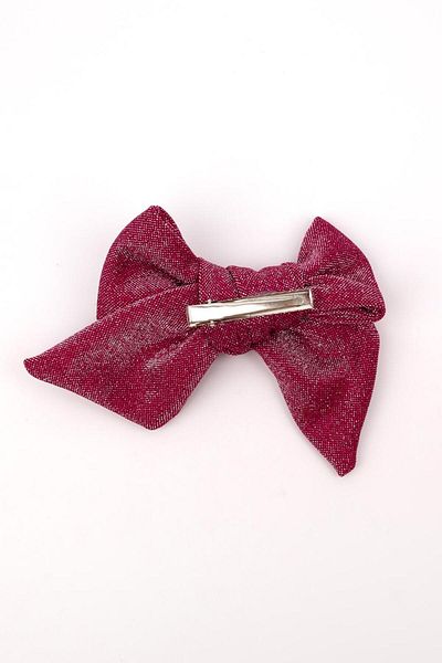Le Mabelle Fuchsia Glittery Bow Girl's Clip Buckle