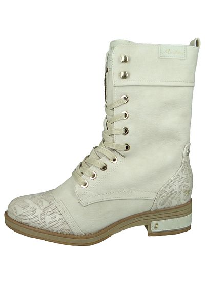 Mustang Damen Sportliche Stiefelette Winterschuhe 1293510 Weiß 203 Ice Kunstleder