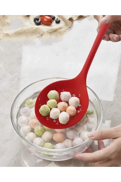 elfnur Hard Tip Heat Resistant Fireproof Non-Stick Silicone Colander 33 cm