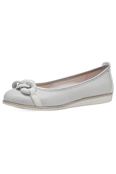 Marco Tozzi Damen Klassische Ballerina 2-22121-44 Weiß 197 White Comb Textil/synthetik