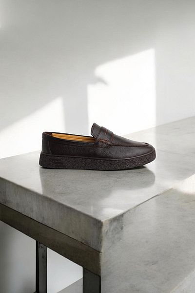Greyybull Shoes Мъжки ежедневни обувки от естествена кожа, мокасини, леки обувки, цвят кафе