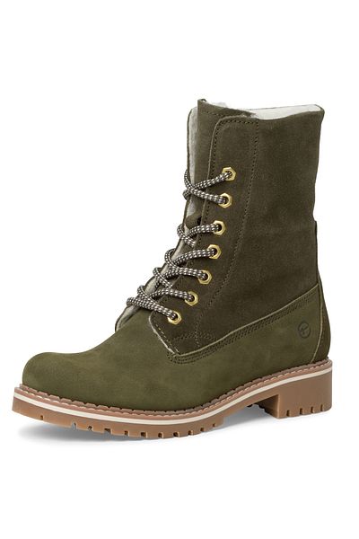 Tamaris Damen Elegante Stiefelette 1-26443-41 Grün 722 Olive Leder