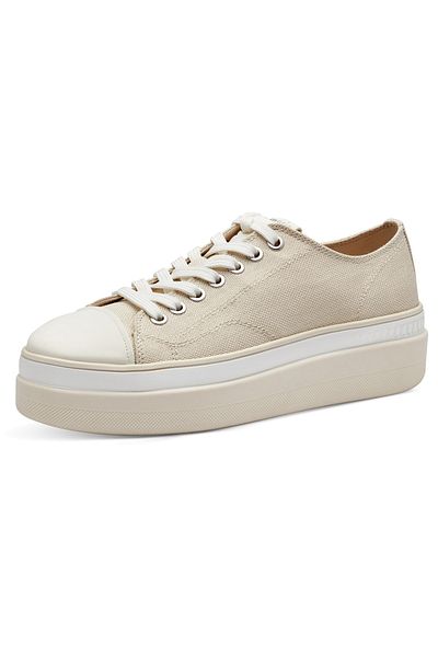Tamaris Damen Low Sneaker Low Top 1-23723-42 Beige 418 Ivory Lederimitat/ Textil Mit Removable Sock