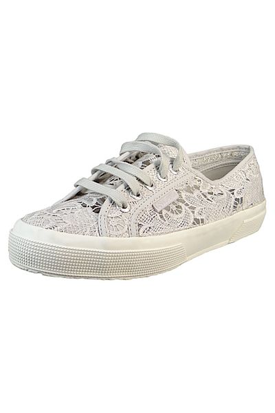 Superga Damen Low Sneaker 2750 Macrame Low Top S81219w Grau A0b Grey Silver Textil