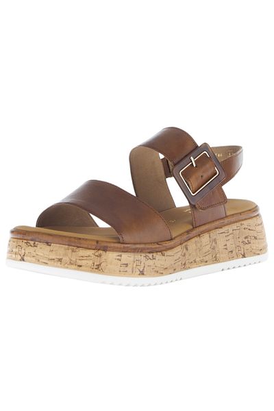GABOR Damen Sandalen G-weite 62.744 Braun 53 Camel Leder