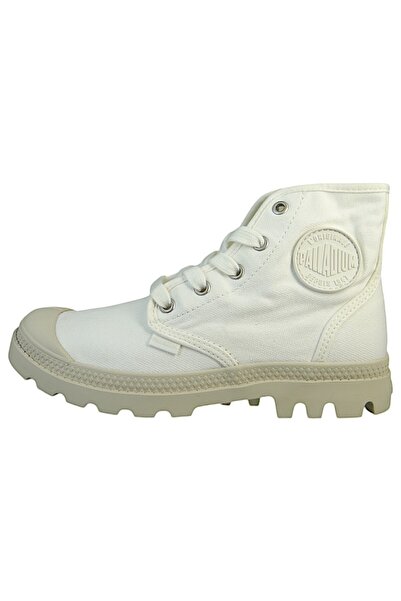 Palladium Damen High Sneaker Pampa Hi Top 92352-100-m Weiß Soft White Baumwolle