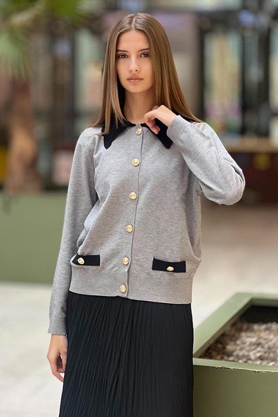 Ghisa Collared Short Knitwear Cardigan