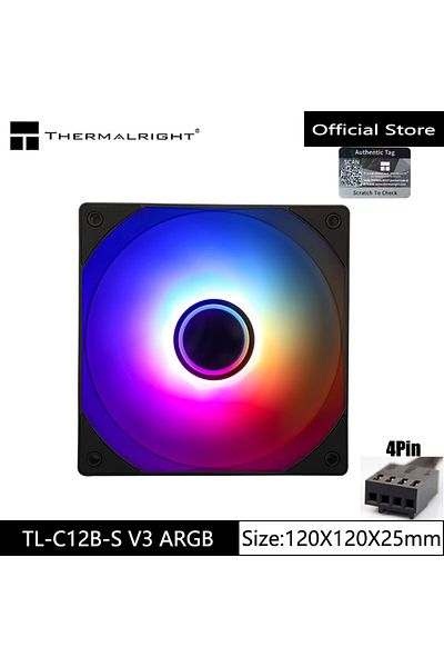 Choice مروحة تبريد هيكل A-rgb أخرى Tl-c12b-s V3 Thermalright Tl-c12w-s V3 Argb 12 سم Infinite Mirror Lig