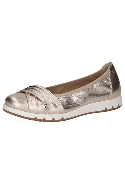 Caprice Damen Klassische Ballerina 9-22118-44 Goldfarben 959 Platin Metal Leder Mit Cap Memotion