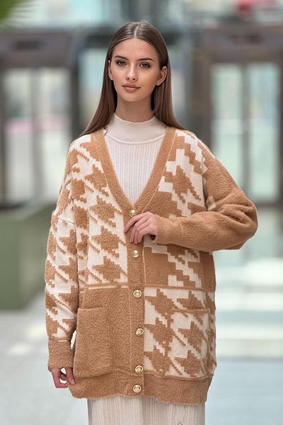 Ghisa Patterned Angora Cardigan