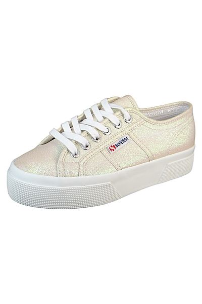 Superga Damen Low Sneaker 2740 Platform Lame Low Top S6128sw Beige A1f Beige Lt. Iridescent Textil/synthetik