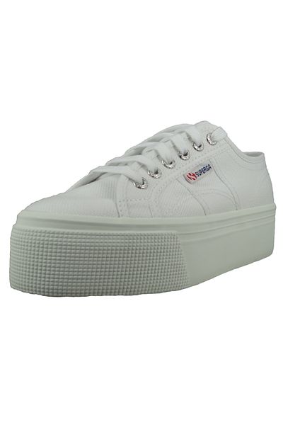 Superga Damen Low Sneaker 2790 Heart Heel Patch Low Top S41281w Weiß Ajz White Multicolor Heart Leinen