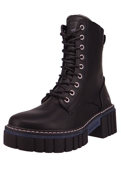 Mustang Damen Elegante Stiefelette 1447506 Schwarz 9 Schwarz Kunstleder