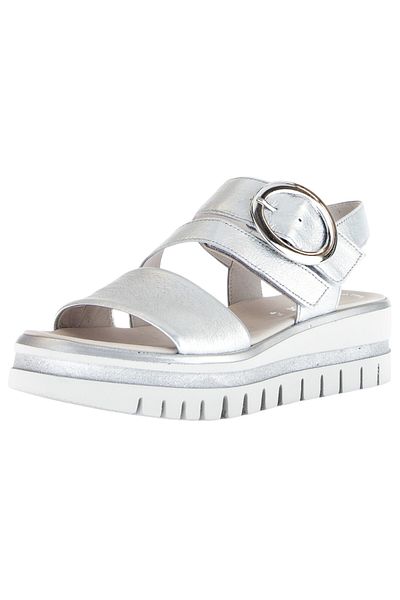 GABOR Damen Sandalen 64.627 Silberfarben 61 Silber Leder