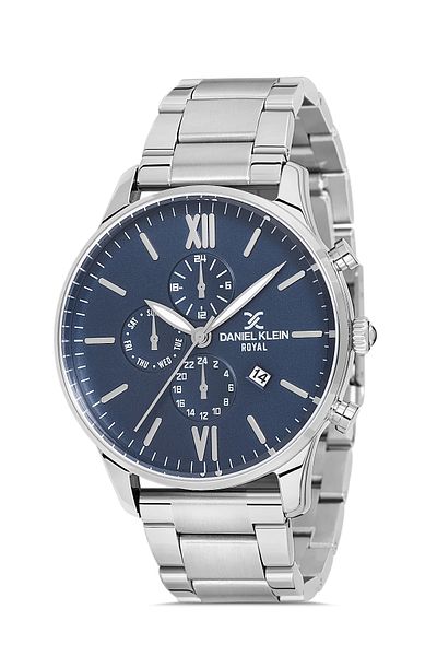 Daniel Klein Men's Wrist Watch with Calendar, Steel Cord Steel Case Bracelet Gift Zmdk1134