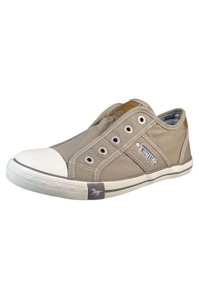 Mustang Damen Low Sneaker Slip On Low Top 1099409 Grau 932 Silbergrau Leinen