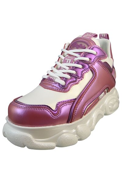 Buffalo Damen Low Sneaker Low Top 1636178 Rosa Pink/white Kunstleder