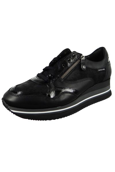 Mephisto Damen Low Sneaker Olimpia Softy P5137969 Schwarz 4200 Black Leder Mit Laufsohle Mit Schockabsorberwe