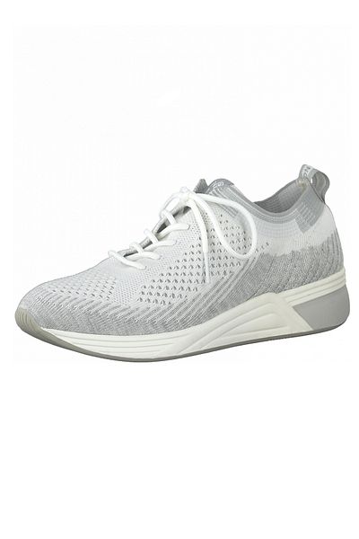 Marco Tozzi Damen Low Sneaker Earth-edition Vegan 2-23760-26 Weiß 197 White Comb Textil Mit Removable Sock