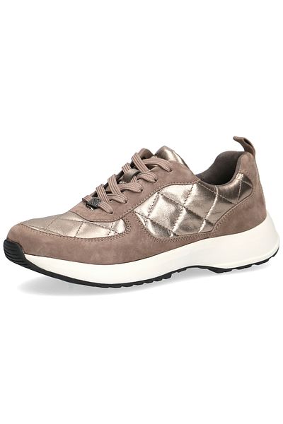 Caprice Damen Low Sneaker 9-23712-29 Goldfarben 239 Stone Comb Leder Mit Ca Climopro Fbleather Sock