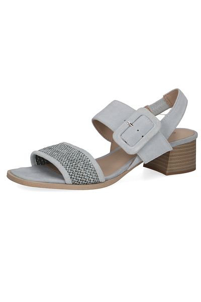 Caprice Damen Sandalen G-weite 9-28203-42 Blau 829 Lt. Blue Comb Leder Und Textil Mit Cap Memotion & Cap Me