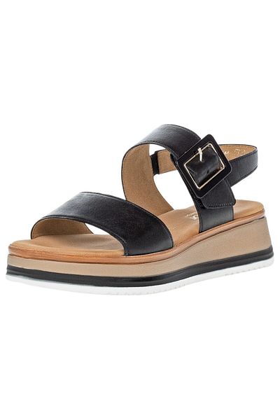 GABOR Damen Sandalen G-weite 62.744 Schwarz 57 Schwarz Leder