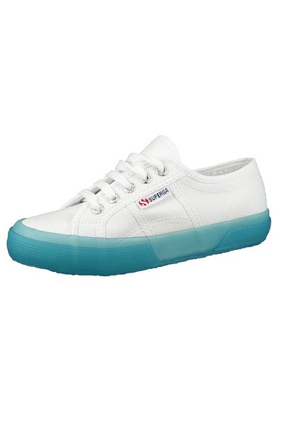 Superga Damen Schuhe Sneaker Cotutransparentsole 2750 Weiß White Blue Lt Crystal