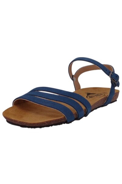 PLAKTON Damen Komfort Sandalen Mam Alou 575080 575080 Afelpado Blau Zafiro Leder