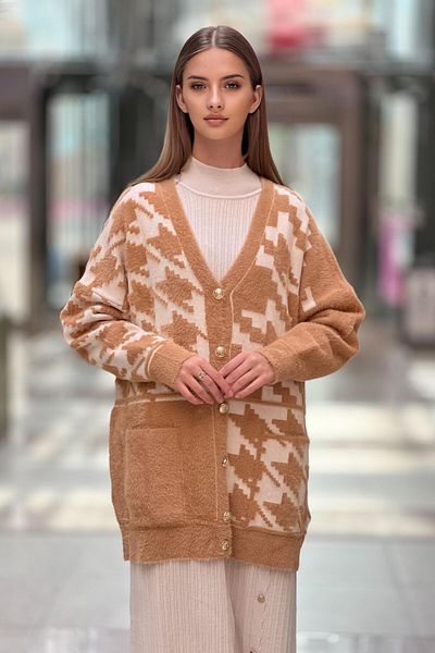 Ghisa Patterned Angora Cardigan