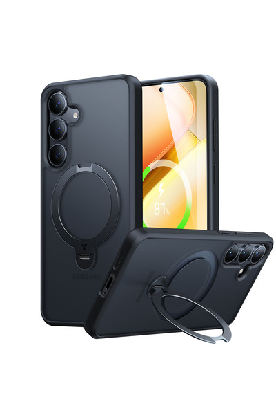 TORRAS جراب دوار 360 درجة لهاتف Samsung Galaxy S25، حامل، ماج سيف، درجة عسكري...