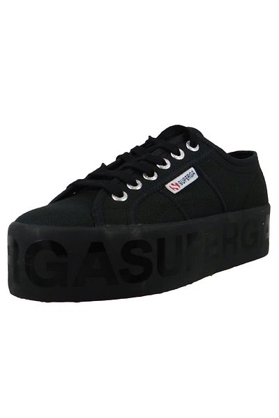 Superga Damen Low Sneaker Cotw Shinyprintedfoxing S71161w-2790 Schwarz 996 Full Black Textil