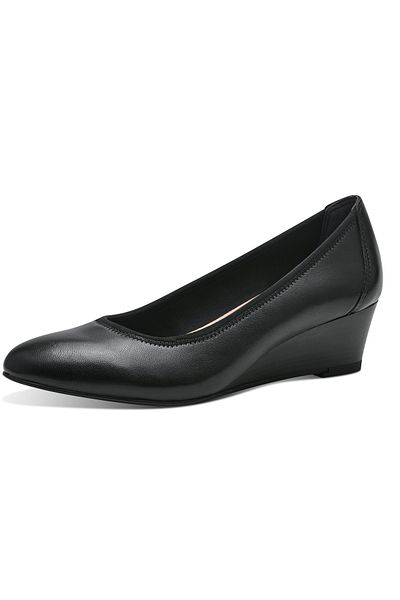 Tamaris Damen Klassische Pumps Keil 1-22320-42 Schwarz 003 Black Leather Leder Mit Touch-it