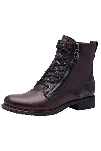 Tamaris Damen Sportliche Stiefelette 1-25211-43 Rot 549 Bordeaux Leder/synthetik