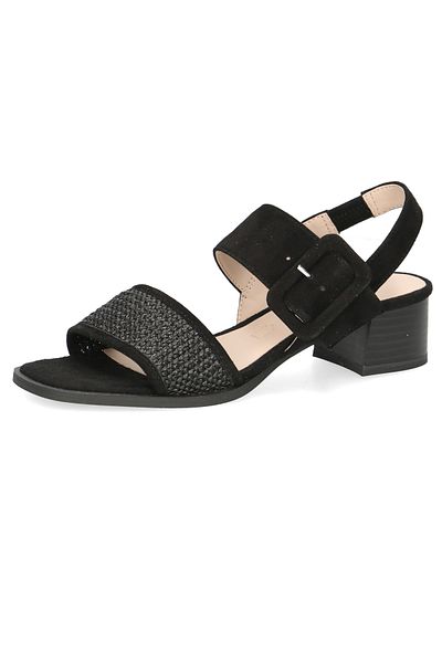Caprice Damen Sandalen G-weite 9-28203-42 Schwarz 019 Black Comb Leder Und Textil Mit Cap Memotion & Cap Me