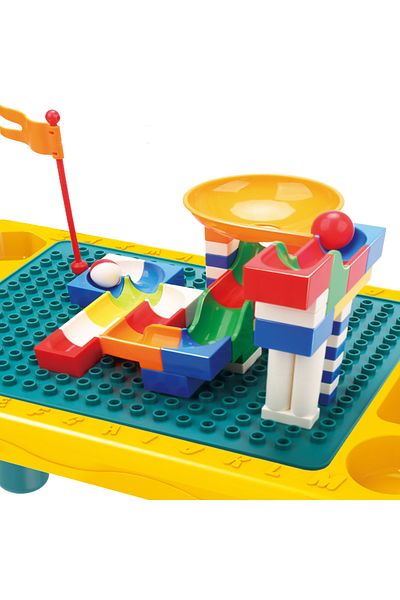 Yonghuida Interior construction block plastic DIY assembly desk with 58 pieces marble toy set