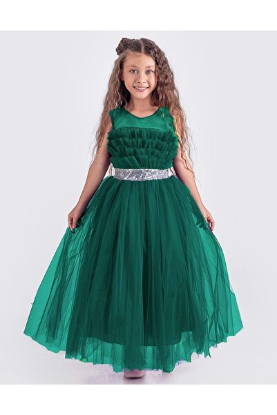 Mnk Baby&Kids Rochie de seară din satin cu bretele pentru fetiță, model Sapes...