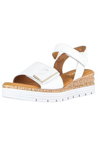 GABOR Damen Sandalen G-weite 62.700 Weiß 50 Weiss Leder