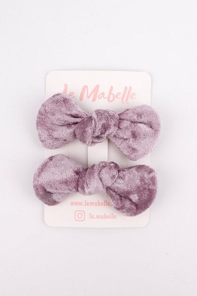Le Mabelle Lilac 2-Piece Velvet Girl's Clip Buckle