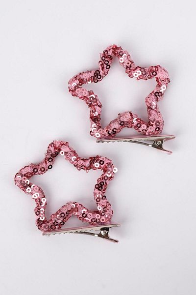 Le Mabelle Fuchsia Sequined Star Double Girls' Clip Buckle