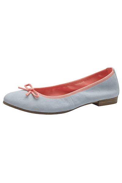 Tamaris Damen Klassische Ballerina 1-22166-44 Blau 895 Lt Blue Comb Leder Und Textil Mit Touch-it