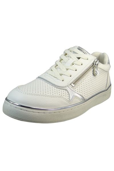 Mustang Damen Low Sneaker Low Top 1300313 Weiß 1 Weiss Kunstleder