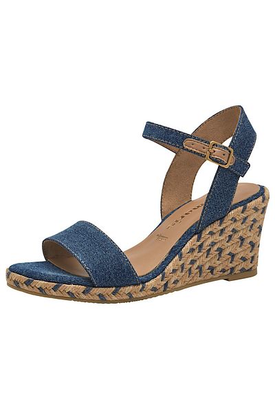 Tamaris Damen Sandalen 1-28300-42 Blau 8a2 Denim Textil Mit Touch-it