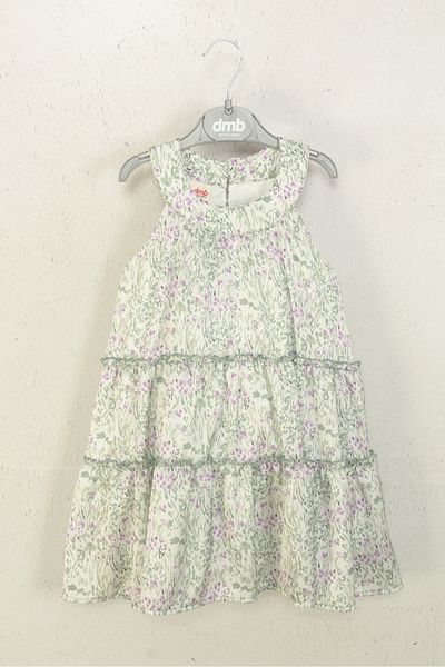 DMB BOYS & GIRLS Girl Child Halter Neckline Linen Lined Floral Chiffon Dress
