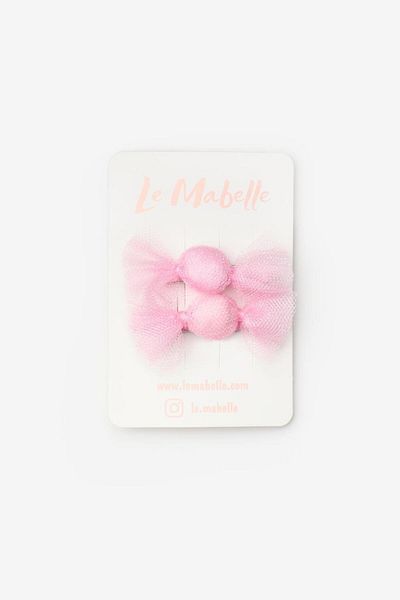 Le Mabelle Girl's 2-Piece Clip Buckle with Pink Candy Figure