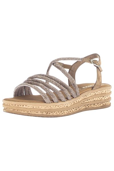 GABOR Damen Sandalen 64.555 Goldfarben 84 Gold/walnut Leder