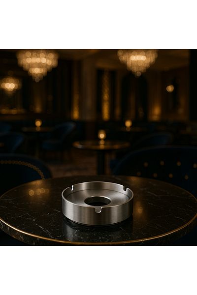 Veliday 10 cm Large Indoor Ashtray - Suitable for Quality Restaurants, Cafes and Hotels - Thick Steel Indoor Ashtray