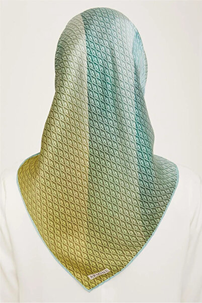 Armine Sura Silk Scarf 9104D (S) 90 X 90 Green - 84