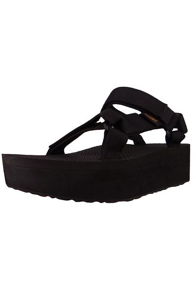 TEVA Damen Trekking Sandalen Sandalen Flatform Universal 1008844 Schwarz Blk Black Polyester Mit Eva