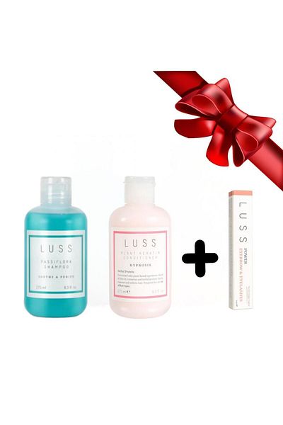 LUSS Passıflora Shampoo and Plant Keratin Mask Set of 2 Eyebrow Eyelash Serum Gift