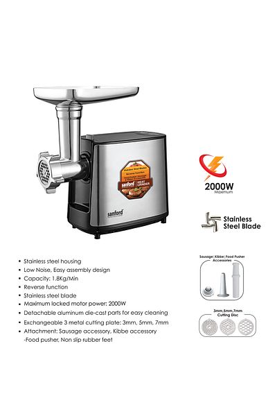 Sanford Sanford 2000W Electric Meat Grinder